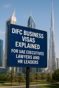 A legal consultant advising a corporate HR team about DIFC business visa compliance in Dubai.