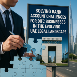 Businessperson reviewing compliance checklist for DIFC bank account documentation