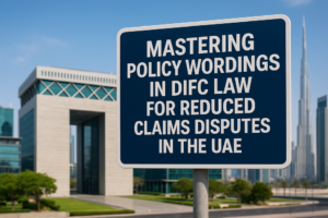 Legal consultant reviewing insurance policy wording under DIFC Law in the UAE.