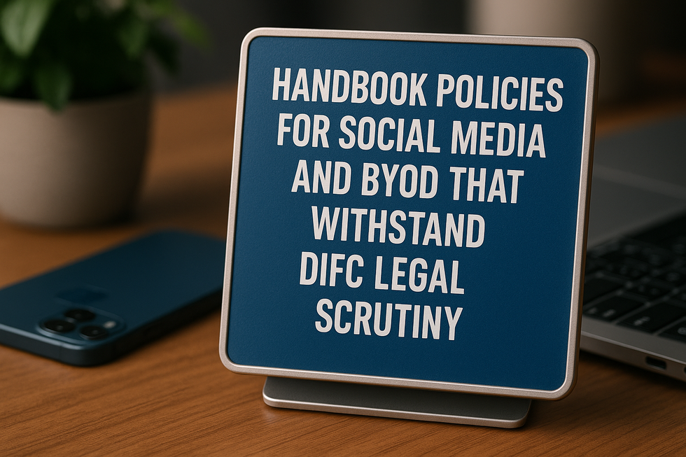 Handbook policies for BYOD and social media compliance in DIFC UAE