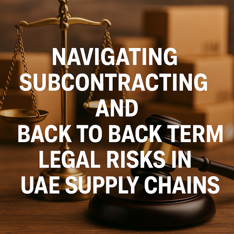 Visual summary of legal compliance and subcontracting risks in UAE supply chains