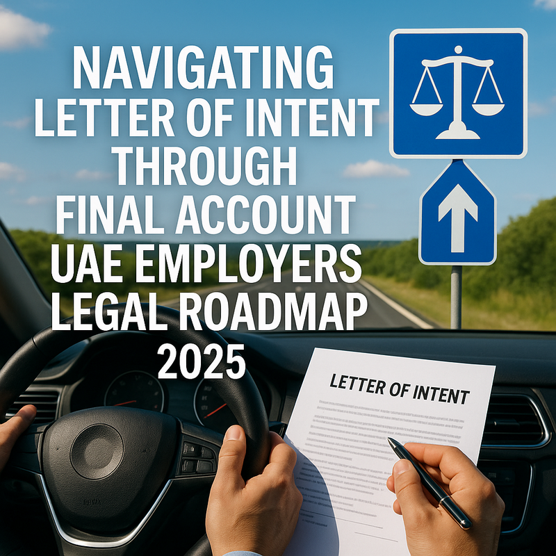 Compliance diagram showing UAE employment process from LOI to final account settlements.