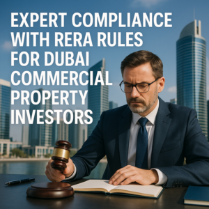 Dubai skyline with commercial buildings symbolizing RERA compliance for investors