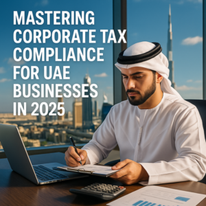 Corporate tax compliance checklist being reviewed by UAE business team