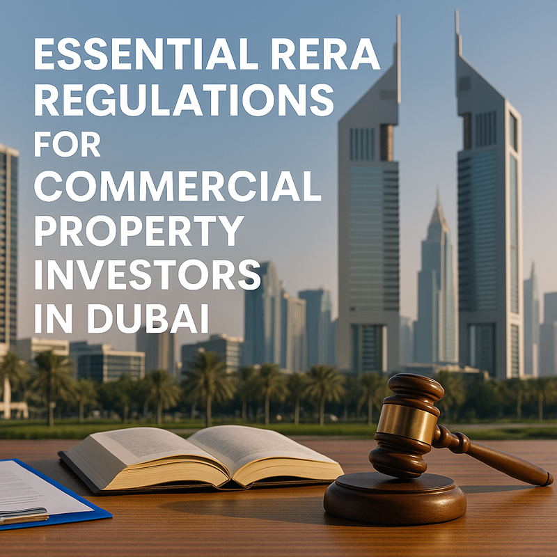 Infographic showing RERA compliance process for commercial property investors in Dubai.