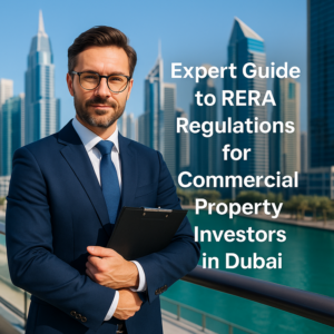 Aerial view of Dubai commercial towers symbolizing robust property regulations under RERA.