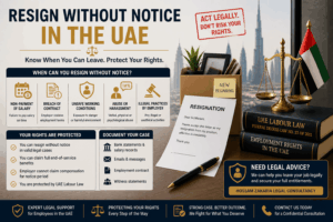 Resign without notice UAE employee leaving job dispute